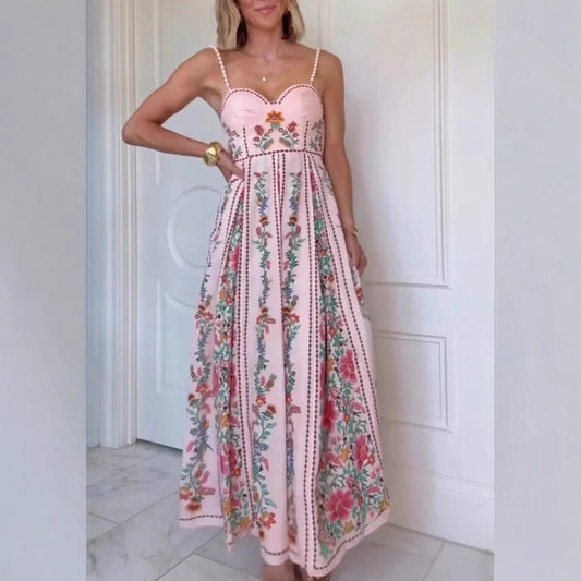 Pink Floral Maxi Dress